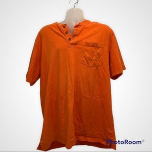 Duluth Trading Co Short Sleeve Mens Orange Shirt Size Large